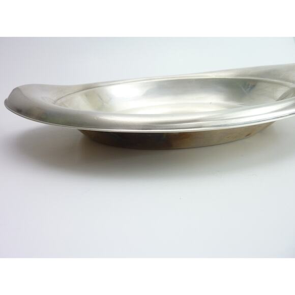Vintage Oval Vegetables Bread Rolls Silvertone Serving Tray - Picture 3 of 6